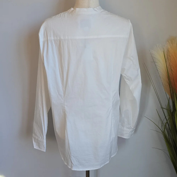 The Shirt Rochelle Behrens New White Tassel Cotton Button Front Shirt Size XL - Picture 7 of 11
